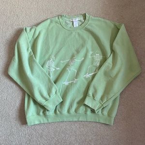 Urban outfitters skeleton sweatshirt - green